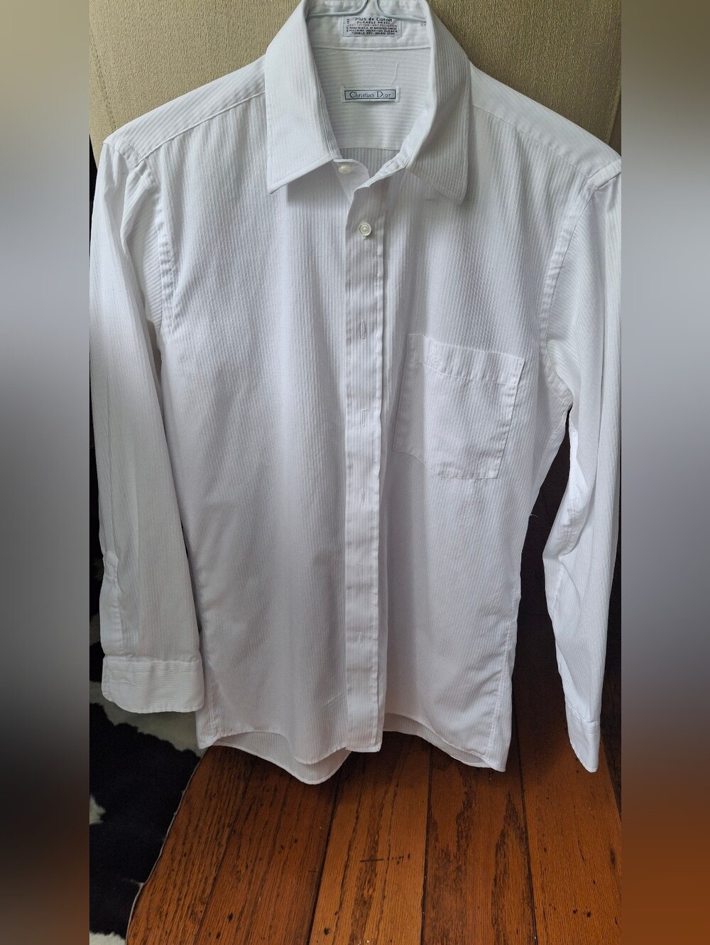 Dior Men's White Striped Dress Shirt
